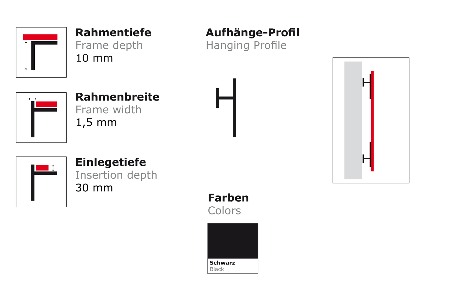 e-X 10 | Aufhängeleistenprofil