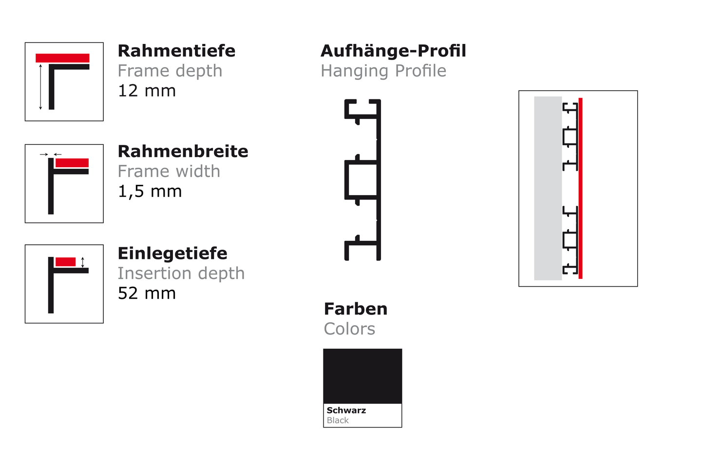 e-X 12 max | Rückrahmenprofil